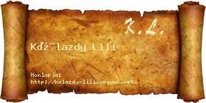 Kálazdy Lili névjegykártya